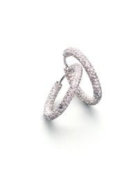 Adriana Orsini | Metallic Pave Crystal Luxe Hoop Earrings/1 | Lyst