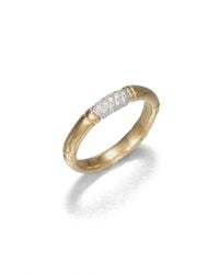 John Hardy | Metallic Bamboo Diamond & 18k Yellow Gold Slim Band Ring | Lyst