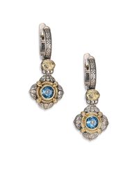 Konstantino | Metallic Hermione London Blue Topaz, 18k Yellow Gold & Sterling Silver Drop Earrings | Lyst
