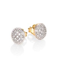 Marco Bicego | Metallic Siviglia Diamond & 18k Yellow Gold Stud Earrings | Lyst