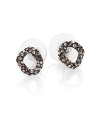 Alexis Bittar | Metallic Elements Jardin De Papillon Crystal Link Stud Earrings/gunmetal | Lyst