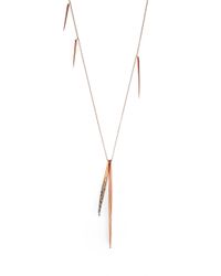 Alexis Bittar | Pink Miss Havisham Crystal Long Spear Necklace/rose Goldtone | Lyst