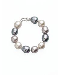 Majorica | 14mm Multicolor Baroque Pearl & Sterling Silver Strand Bracelet | Lyst