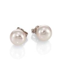 Majorica | 10mm White Pearl Stud Earrings | Lyst