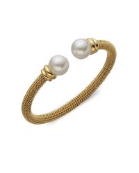 Majorica | Metallic 12mm White Pearl Tipped Bracelet/goldtone | Lyst