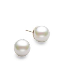 Majorica | Natural 12mm White Organic Pearl Stud Earrings | Lyst
