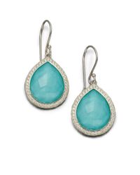 Ippolita | Blue Turquoise Doublet & Diamond Drop Earrings | Lyst