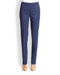 Lafayette 148 New York | Blue Bleecker Stretch Wool Pants | Lyst