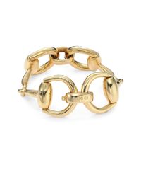 Gucci | Metallic Horsebit 18k Yellow Gold Bracelet | Lyst