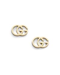 Gucci | Metallic 18k Yellow Gold Double G Earrings | Lyst