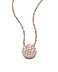 Phillips House | Pink 14k Rose Gold & Diamond Mini Infinity Pendant Necklace | Lyst