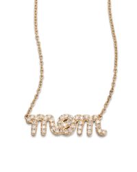 Sydney Evan | Metallic Diamond & 14k Yellow Gold Mom Necklace | Lyst