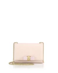 Ferragamo | Pink Miss Vara Mini Saffiano Leather Bow Bag | Lyst