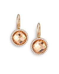 Roberto Coin | Metallic Cocktail Rock Crystal, Diamond & 18k Rose Gold Drop Earrings | Lyst