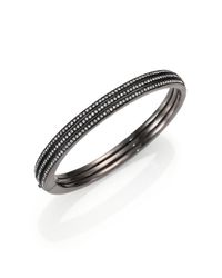 Adriana Orsini | Black Pave Crystal Three-row Bangle Bracelet | Lyst