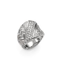 Judith Ripka | Metallic Mercer White Sapphire & Sterling Silver Berge Saddle Ring | Lyst