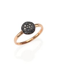 Pomellato | Pink Sabbia Black Diamond & 18k Rose Gold Small Ring | Lyst