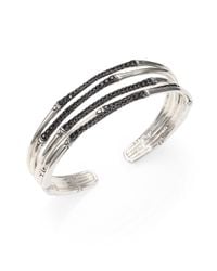 John Hardy | Bamboo Black Sapphire & Sterling Silver Four-band Narrow Bracelet | Lyst