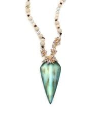 Alexis Bittar | Blue Desert Jasmine Lucite, White Onyx, Jasper & Shell Pearl Pastel Punk Beaded Pendant Necklace | Lyst