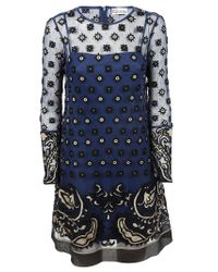RED Valentino - Blue Abito Tulle - Lyst