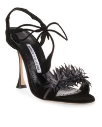Manolo Blahnik - Zoulifior 105 Black Strap Sandal Us - Lyst