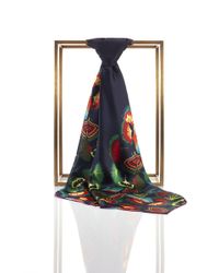 Shanghai Tang - Blue Ginkgo Silk Square Scarf - Lyst