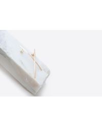 Blanca Monros Gomez - Metallic Long Curved Bar Studs - Lyst