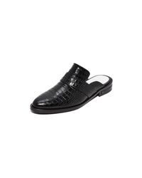 Frēda Salvador - Black Keen Croco Mules - Lyst