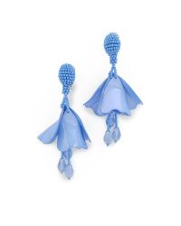 Oscar de la Renta | Blue Small Impatiens Drop Clip On Earrings | Lyst