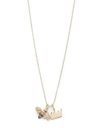 Sydney Evan | Metallic Queen Bee Charm Necklace | Lyst
