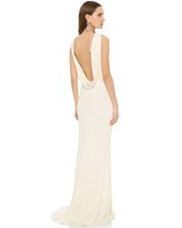 badgley mischka white gown