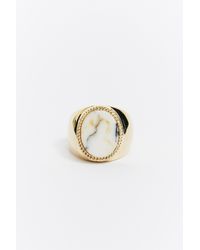 O Thongthai - Metallic 'howlite' Signet Ring - Lyst