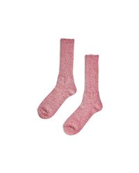 Anonymous Ism Red Mock American Rib Crew Sock for men