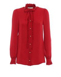 Gucci Red Ruffle Shirt