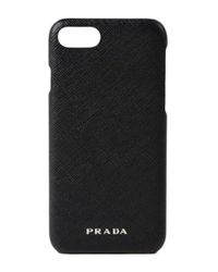 Prada - Black Saffiano Travel I-phone Case for Men - Lyst