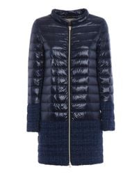 Herno - Blue Long Padded Jacket - Lyst