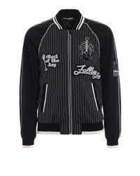 Dolce & Gabbana - Black Striped Bomber Patch for Men - Lyst