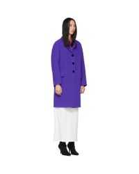 Manteau en laine a col a revers crante mauve Marc Jacobs en coloris Purple