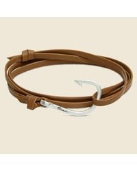 Miansai - Fish Hook Bracelet - Brown Leather/silver for Men - Lyst