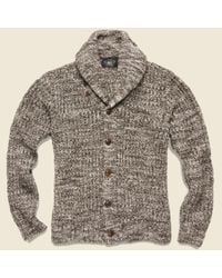 RRL - Cotton Shawl-collar Cardigan - Brown Cream Marl for Men - Lyst