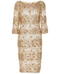 Naeem Khan - Metallic Embellished Cocktail Dress - Lyst