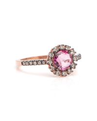 KALAN by Suzanne Kalan - Pink Topaz And Champagne Diamond Starburst Ring - Lyst