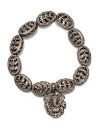 Loree Rodkin - Metallic Diamond Pave Leaf Bead Bracelet - Lyst