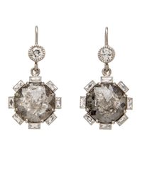 Sylva & Cie - Multicolor Rough Cut Diamond Petal Earrings - Lyst