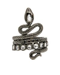 Loree Rodkin - Metallic Double Coiled Snake Ring - Lyst