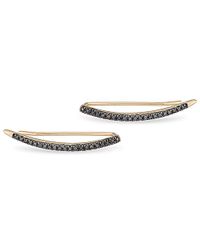 Adina Reyter - Metallic Large Pave Curve Wing Earrings - Lyst