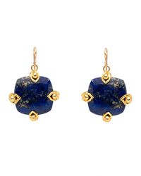 Devon Leigh - Blue Square Lapis Drop Earrings - Lyst