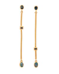 Yossi Harari - Metallic Reyna Opal And Sapphire Stick Earrings - Lyst