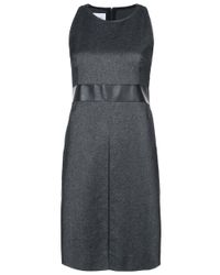Akris Punto Black Denim Dress With Leather Trim