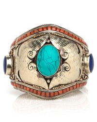 Devon Leigh - Multicolor Oversized Antique Brass Cuff - Lyst